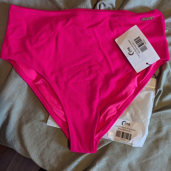 Zyia Fuchsia Maren Hi-waisted Bikini Bottom - Picture 1 of 4